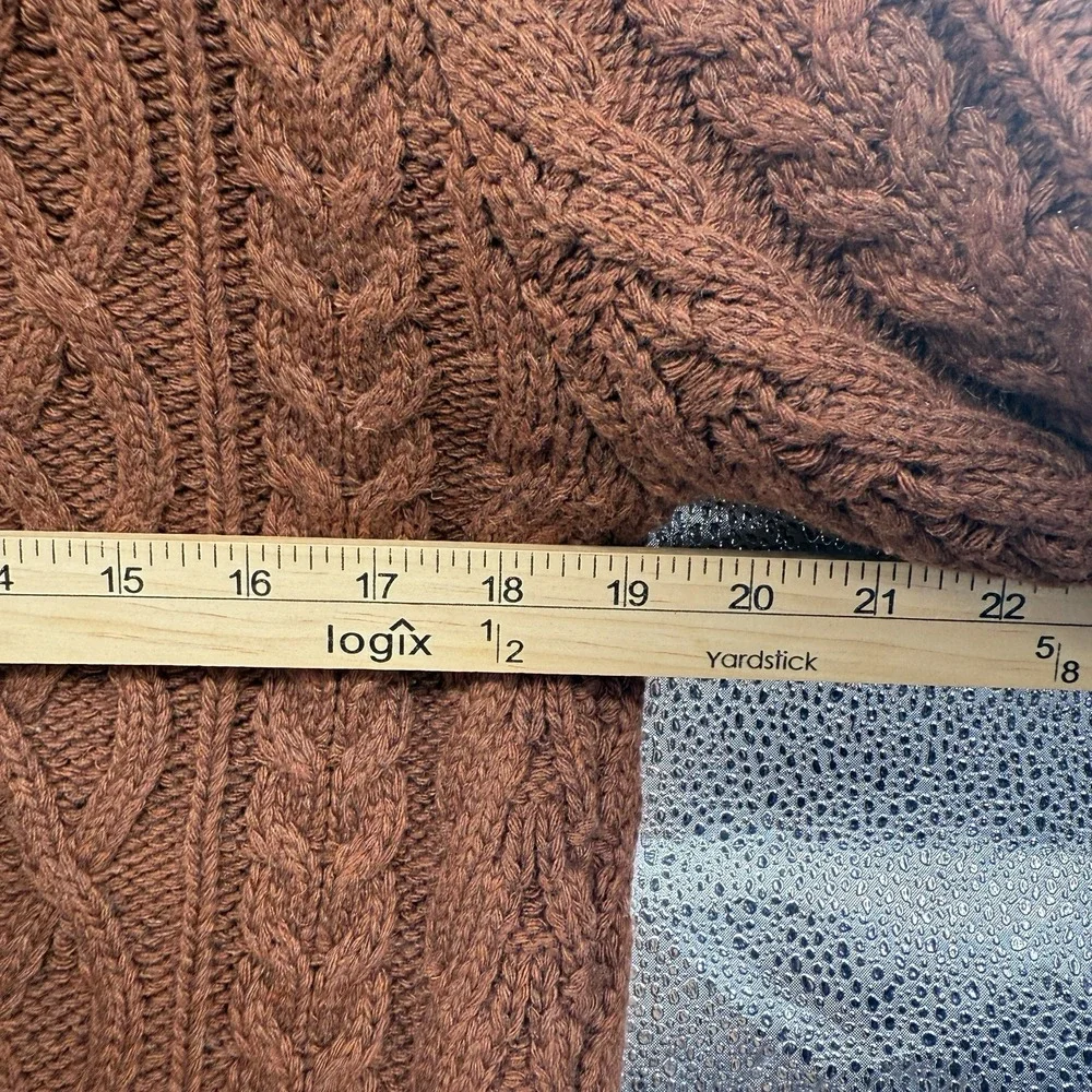 Botvela Chunky Cable Knit Full Zip Cardigan Sweater Men Small Rust NWT Fisherman - Picture 10 of 10